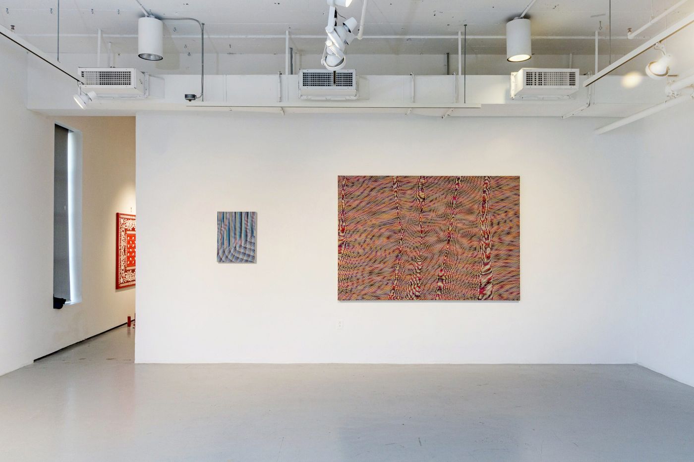 Faith Crater, Flesh and Blood, 2021-22. Flashe vinyl acrylic on canvas; 18 x 1.5 x 24 in., 59 x 1.5 x 86 in. Photo: Meghan Olson.