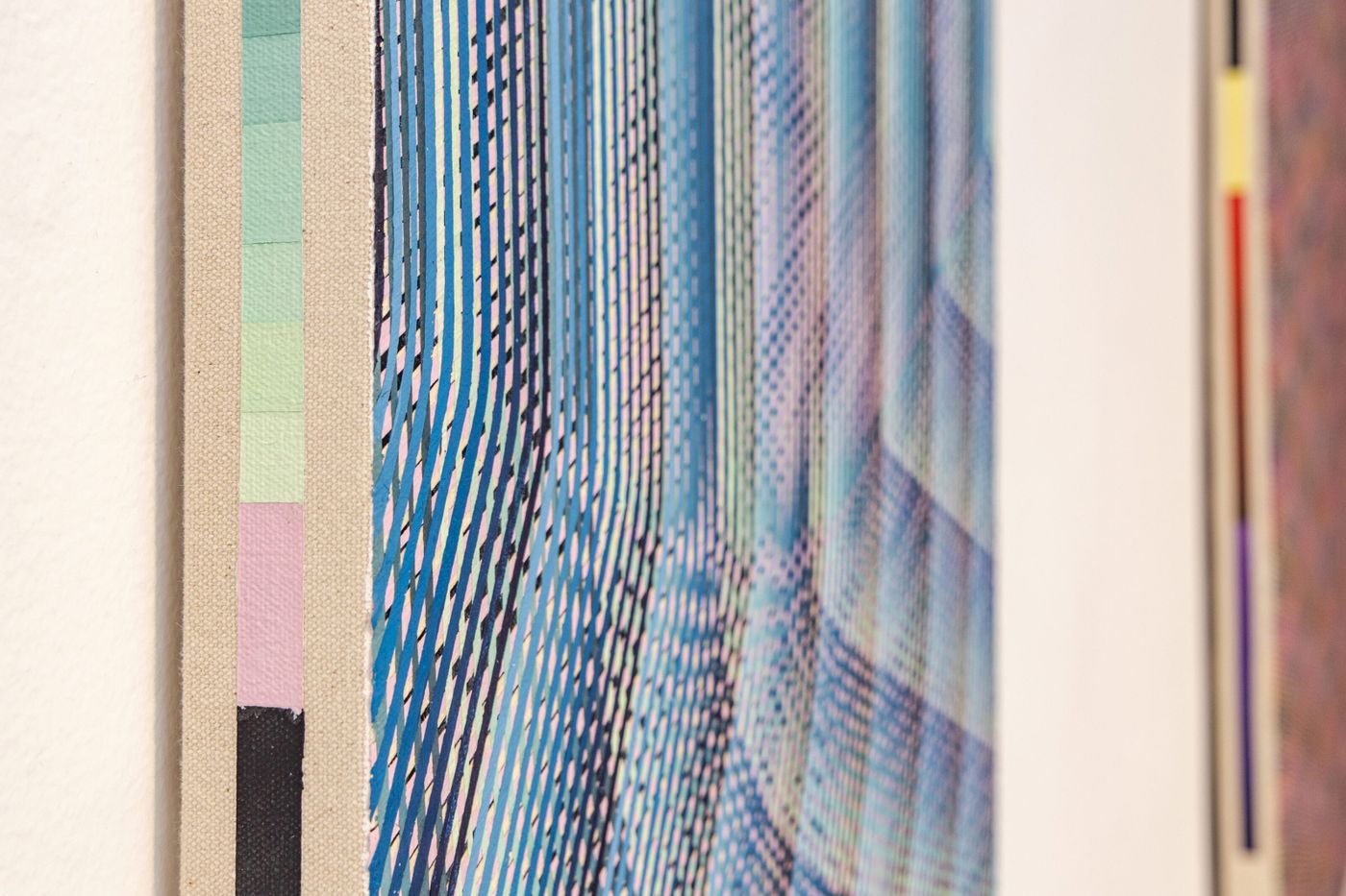 Detail of Faith Crater, 2021. Flashe vinyl acrylic on canvas; 18 x 1.5 x 24 in. Photo: Meghan Olson.