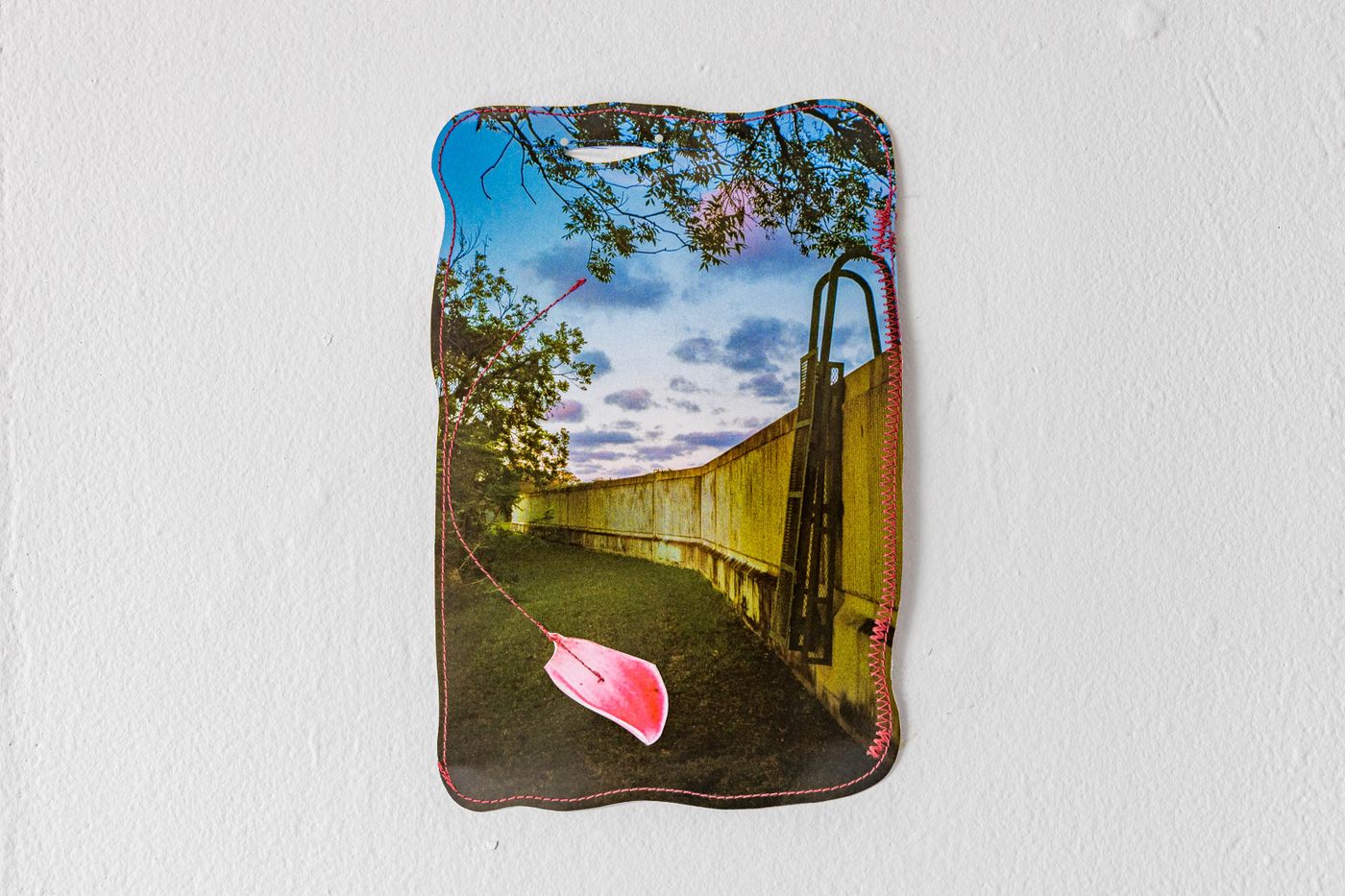 London Avenue Canal View, 2022. Photographic inkjet print, thread; 8x10 in. Photo: Meghan Olson.