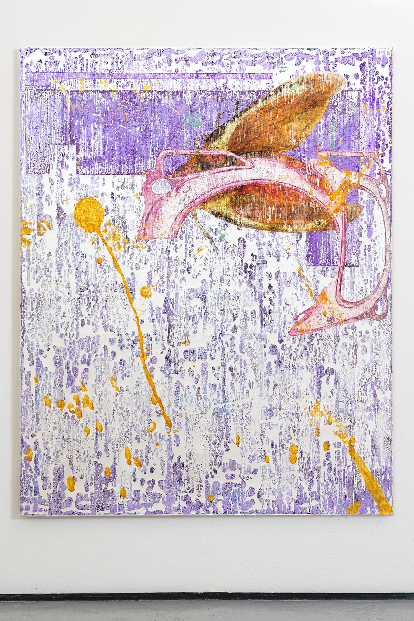 Compression Point, 2022. Acrylic on burlap; 79 x 63 in. Photo: Meghan Olson.