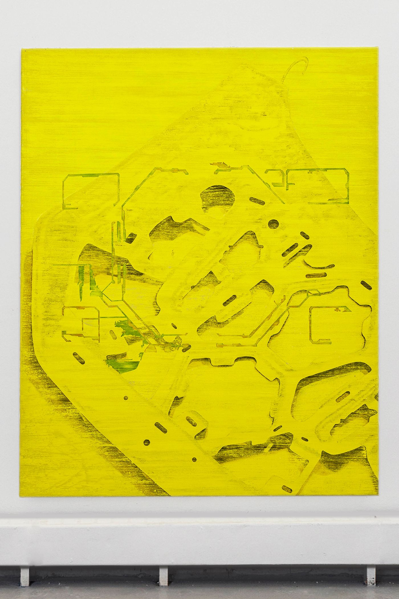 Linear Assembly, 2022. Acrylic on burlap; 79 x 63 in. Photo: Meghan Olson.