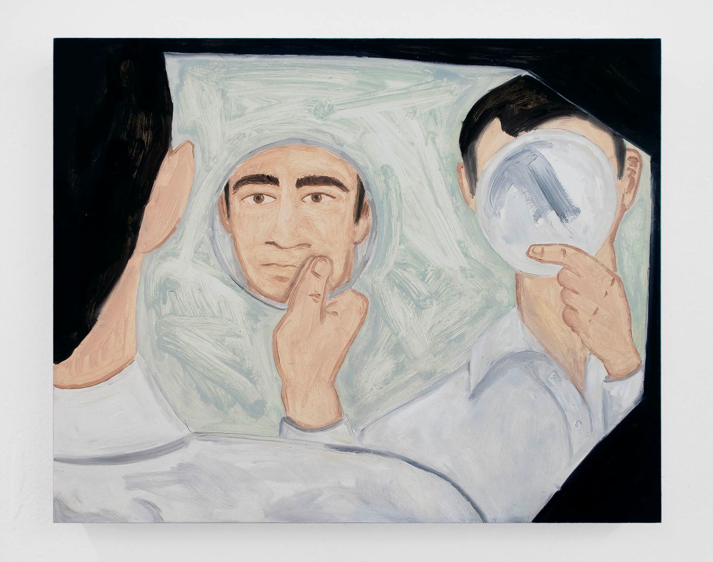 No Who, Not Where, But What III, 2022. Oil on wood panel; 16 inches x 20 inches. Photo: Matt Smoak.