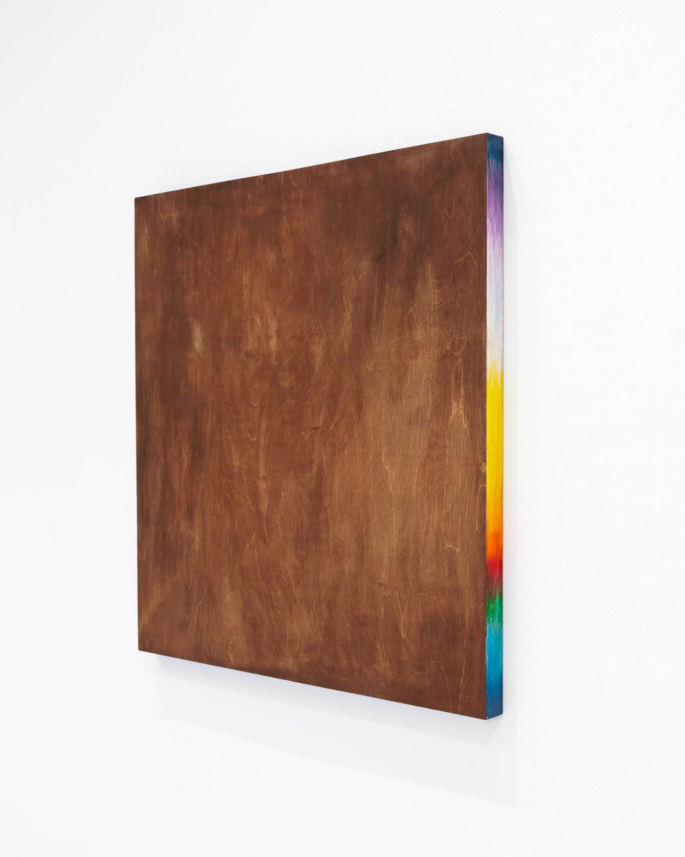 Untitled, 2022. Acrylic and oil pastel on wood; 36 x 36 x 3 in. Photo: Allison Minto.
