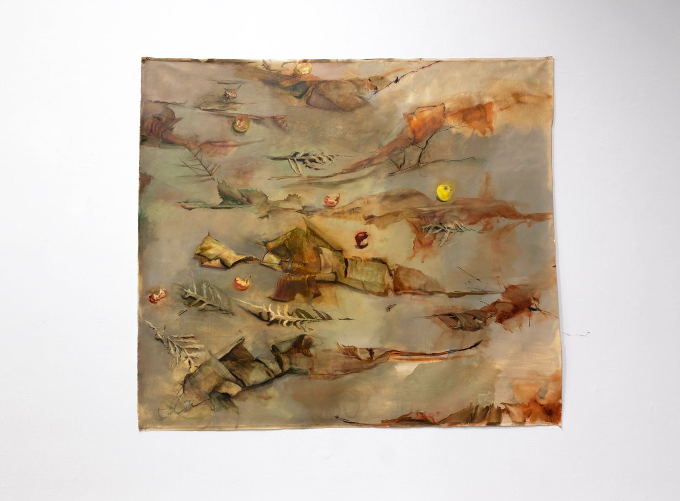 Compost Clock, 2022. Oil on canvas; 85 x 73 in. Photo: Allison Minto.
