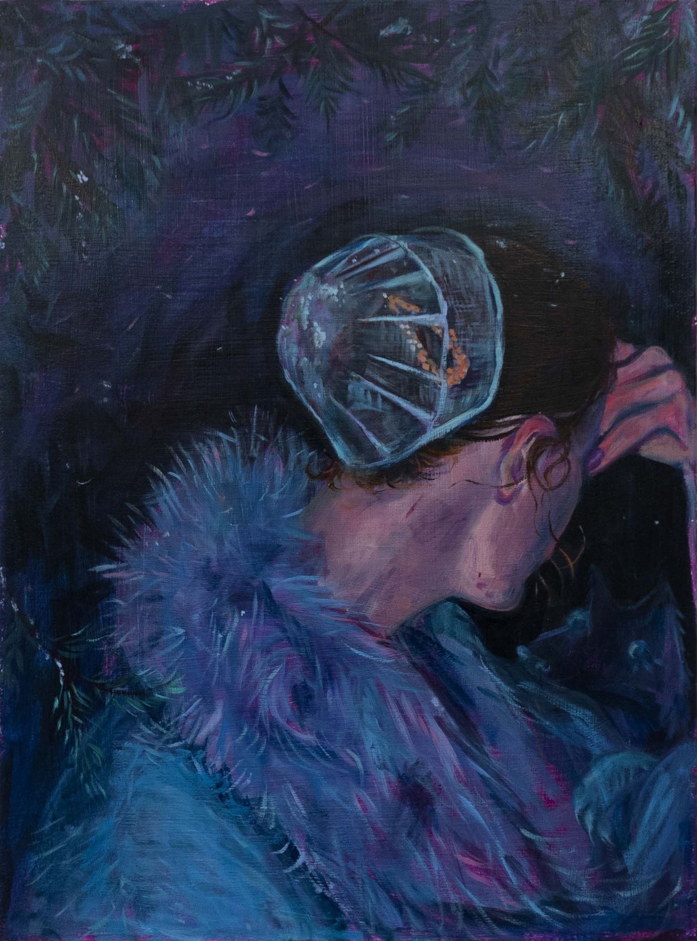 Here in Time, There in Eternity, 2022. Acrylic and oil on canvas; 18 x 24 in. Photo: Meghan Olson.